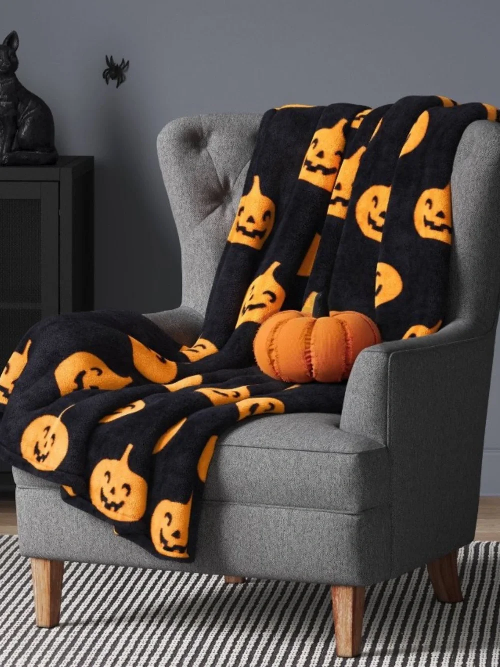 Target Pumpkin Halloween Throw Blanket